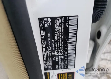 2015 Mercedes-Benz C 300 4Matic из США, поврежденный, VIN 55SWF4KB8FU063371